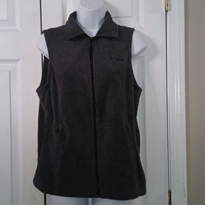 Columbia charcoal gray fleece zip front vest Sz S NWOT